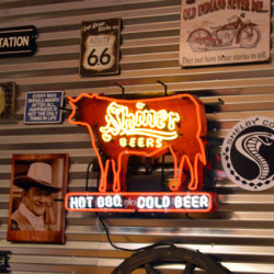 Cattleack Barbeques shiny shiner sign